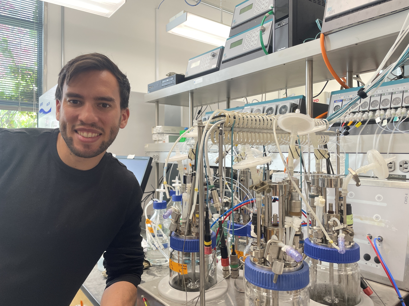 Javier Santana, a graduate of the MBPE program, is now a process development engineer at Izote Biosciences.